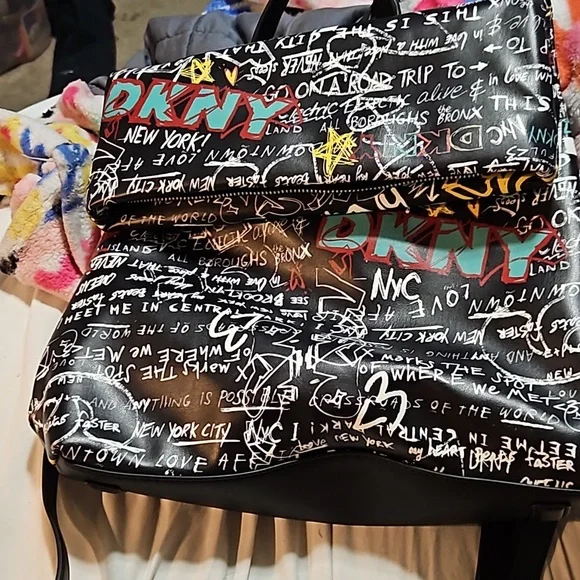 Dkny | Bags | Dkny Tilly Graffiti Foldover Backpack | Poshmark display picture 1